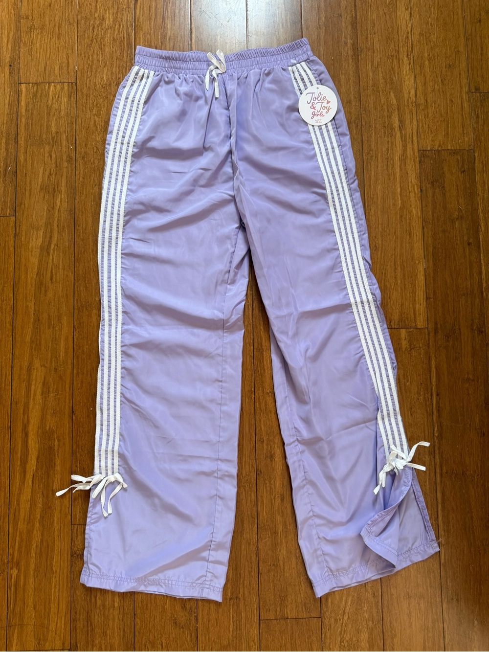Jolie Lavender Track Pants with White Side Stripes